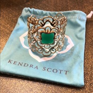 Kendra Scott Waverly Cuff with Green Stone